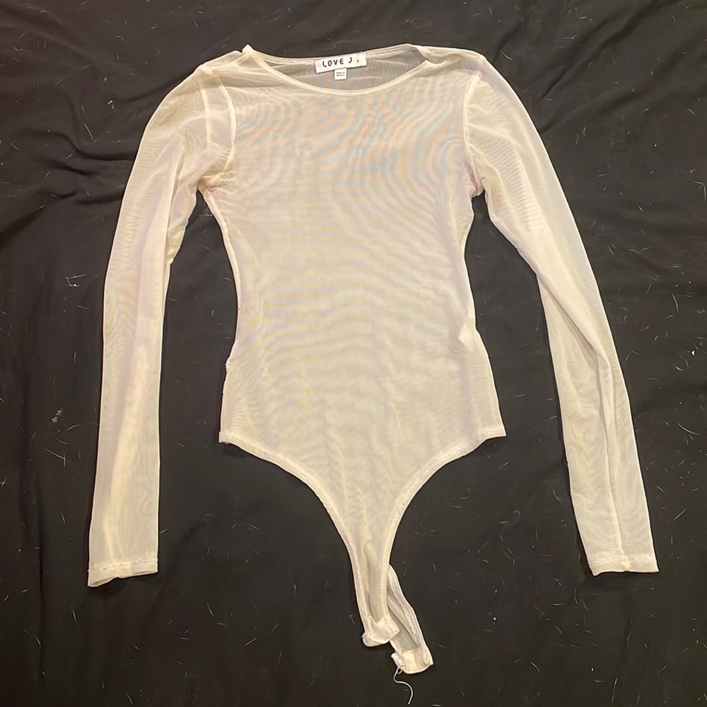 White mesh bodysuit